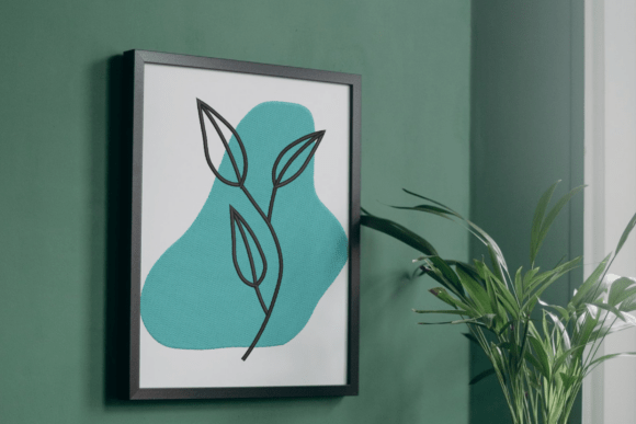 Abstract Leaf Embroidery Design Digital File