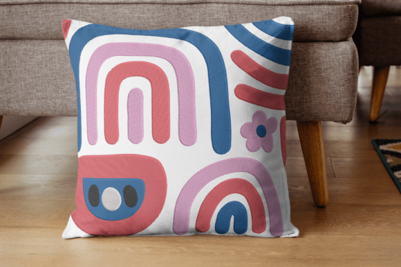 Abstract Rainbow Embroidery Design