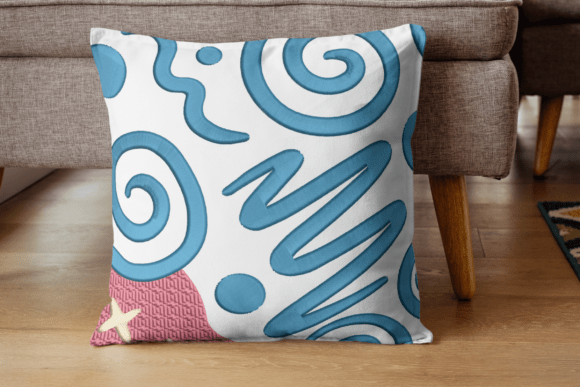 Abstract Swirl Embroidery Design