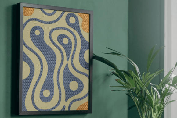 Biomorphic Abstract Embroidery Design