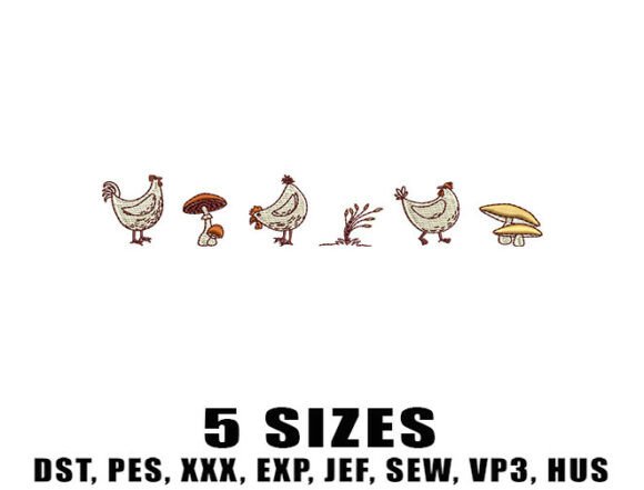 Cartoon Chicken Embroidery Designs