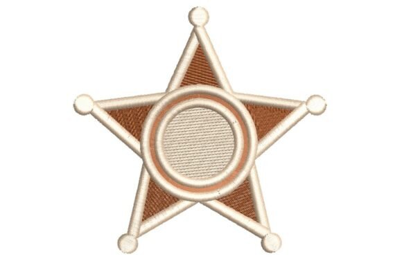 Classic Sheriff Star Badge Embroidery Design