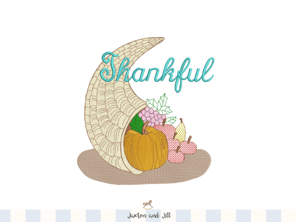 Cornucopia Applique Embroidery Design
