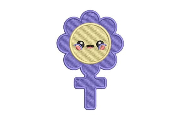 Cute Floral Female Symbol with Crying Face