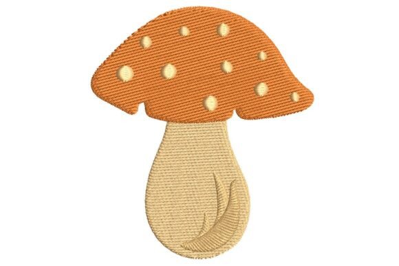 Cute Spotted Mushroom Embroidery Design