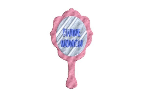 Divine Woman Hand Mirror Embroidery Design