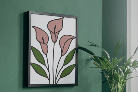 Elegant Calla Lily Flower Embroidery