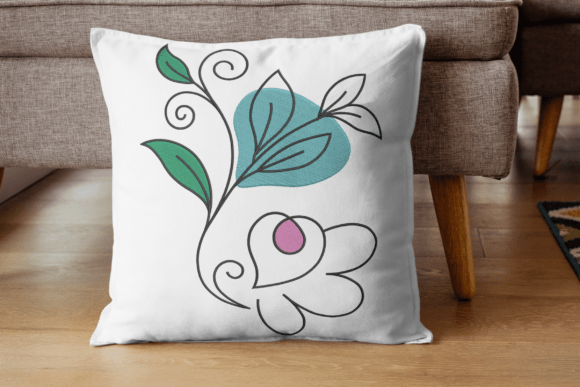 Floral Swirl Applique Embroidery Design