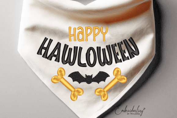 Halloween Pet Bandana Machine Embroidery