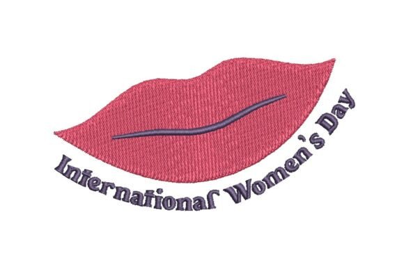 International Women’s Day Lips Embroidery Design