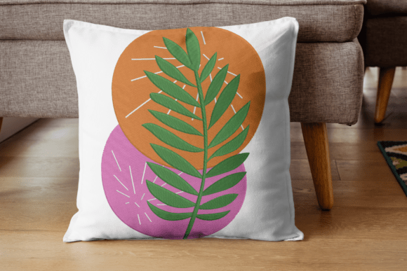 Leaf Abstract Circle Embroidery Design