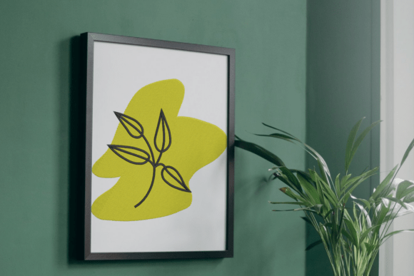 Minimal Leaf Art Embroidery Design Digital File