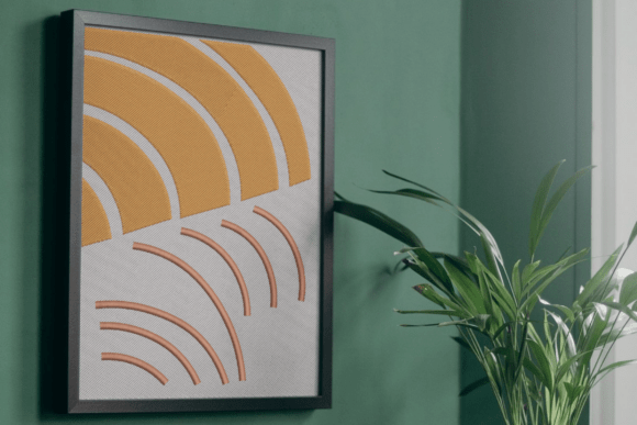 Modern Geometric Arc Embroidery Art