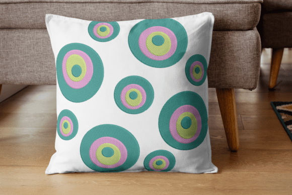 Retro Colorful Circle Embroidery
