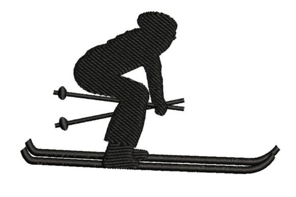 Skier Silhouette Embroidery Design