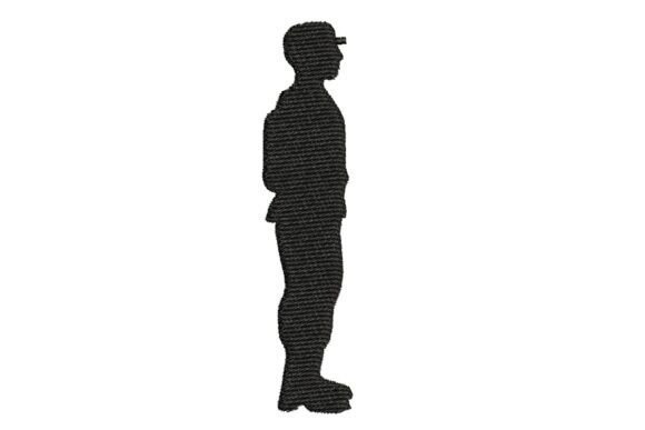 Standing Soldier Silhouette Embroidery Design