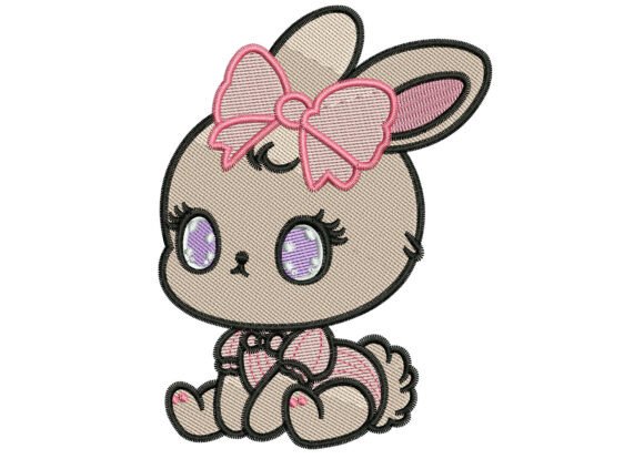 Sweet Girl Bunny Embroidery Design