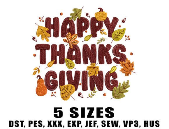 Thanksgiving Cheer Embroidery Design