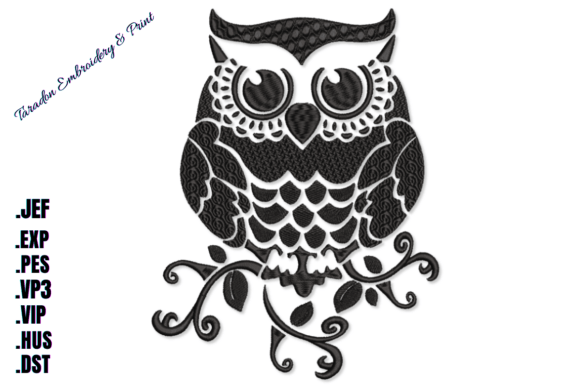 Twiggy the Owl Machine Embroidery Design