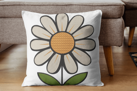 White Daisy Flower Embroidery Design